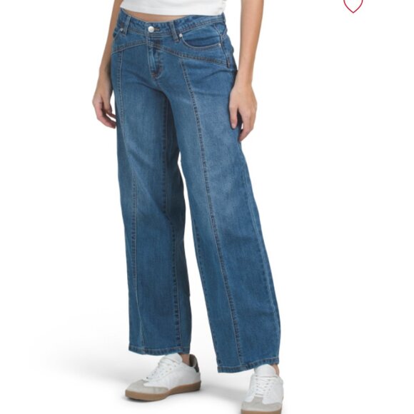 NEW BLUE SPICE Low Rise Multi Seamed Wide Leg Jeans for women 725 2j1 - Picture 1 of 3
